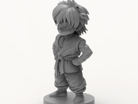 Kid Goku Chibi Figurine 3D Print Model 3D Print Model