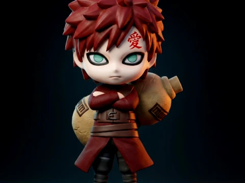 Gaara Chibi 3D Printable Figurine 3D Print Model