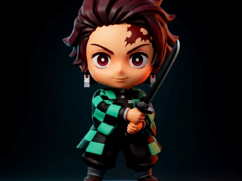 Tanjiro Kamado Demon Slayer 3D Printable Figurine 3D Принт Модель