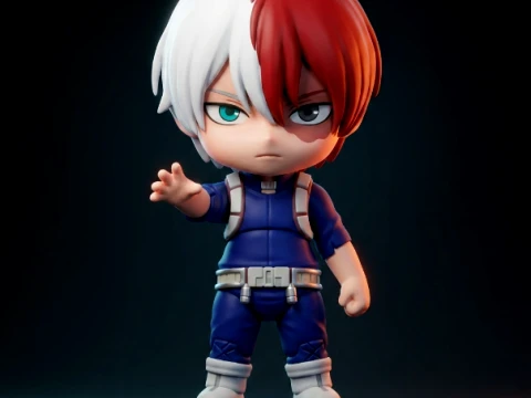 Shoto Todoroki Chibi 3D Printable Figurine Modelo de impresión 3D