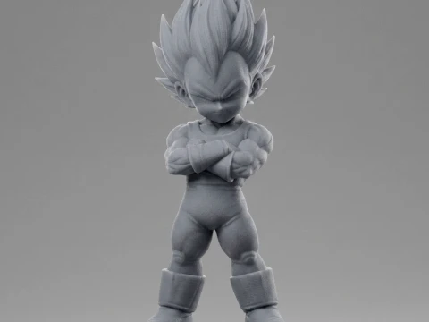 Super Saiyan Vegeta Chibi 3D Printable Figurine 3D Print Model