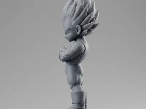 Super Saiyan Vegeta Chibi 3D Printable Figurine 3D Print Model