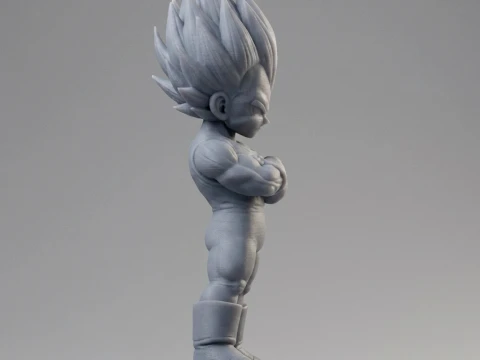 Super Saiyan Vegeta Chibi 3D Printable Figurine 3D Print Model