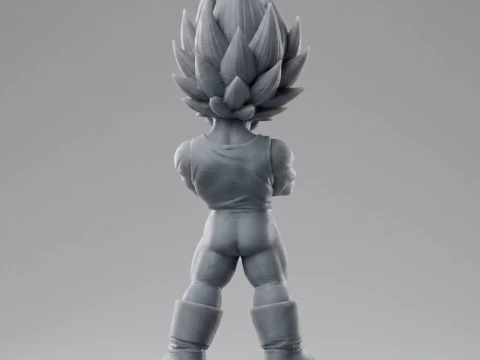 Super Saiyan Vegeta Chibi 3D Printable Figurine 3D Print Model