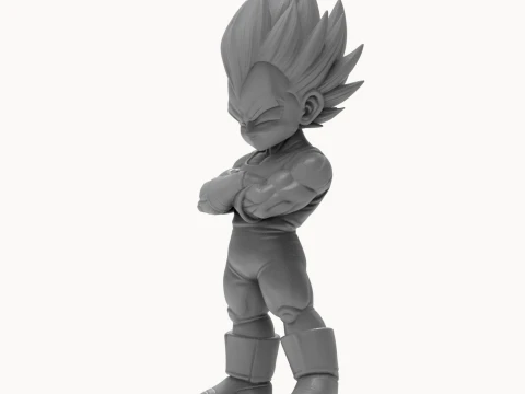 Super Saiyan Vegeta Chibi 3D Printable Figurine 3D Print Model