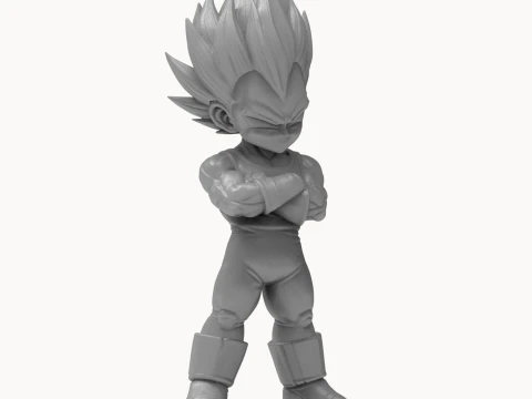 Super Saiyan Vegeta Chibi 3D Printable Figurine 3D Print Model