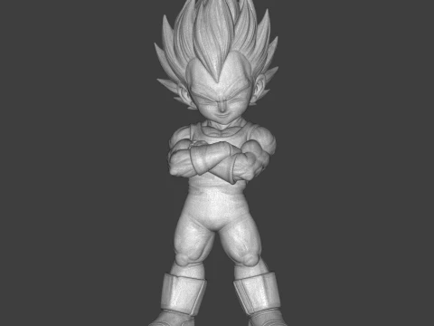 Super Saiyan Vegeta Chibi 3D Printable Figurine 3D Print Model