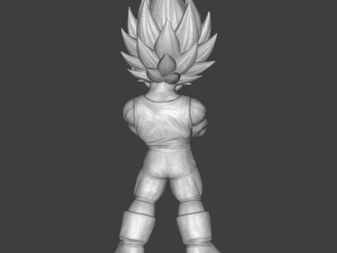 Super Saiyan Vegeta Chibi 3D Printable Figurine 3D Print Model