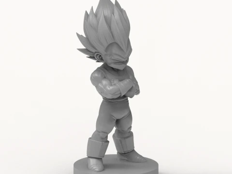 Super Saiyan Vegeta Chibi 3D Printable Figurine 3D Print Model