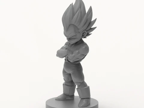 Super Saiyan Vegeta Chibi 3D Printable Figurine 3D Print Model