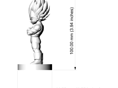 Super Saiyan Vegeta Chibi 3D Printable Figurine 3D Print Model