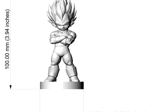 Super Saiyan Vegeta Chibi 3D Printable Figurine 3D Print Model