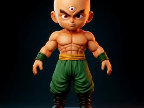 Tien Shinhan Chibi 3D Printable Figurine 3D Принт Модель