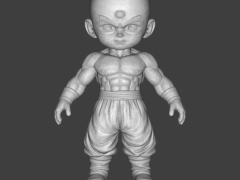 Tien Shinhan Chibi 3D Printable Figurine 3D Print Model