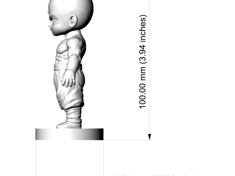 Tien Shinhan Chibi 3D Printable Figurine 3D Print Model