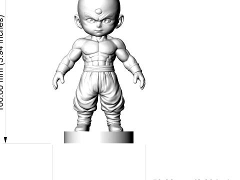 Tien Shinhan Chibi 3D Printable Figurine 3D Print Model
