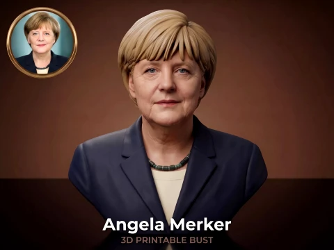 Angela Merkel Realistic 3D Printable Bust 3D Print Model