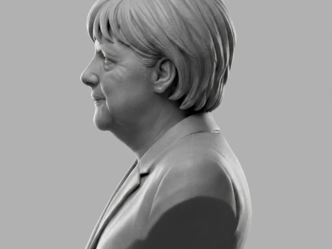 Angela Merkel Realistic 3D Printable Bust 3D Print Model