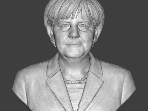 Angela Merkel Realistic 3D Printable Bust 3D Print Model