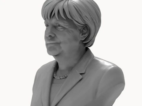 Angela Merkel Realistic 3D Printable Bust 3D Print Model