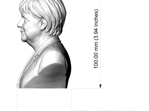 Angela Merkel Realistic 3D Printable Bust 3D Print Model