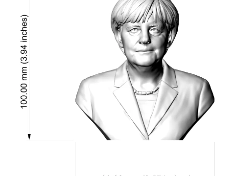Angela Merkel Realistic 3D Printable Bust 3D Print Model