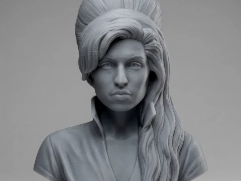 Amy Winehouse 3D Printable Bust 3D Print Model
