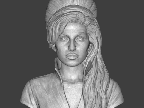 Amy Winehouse 3D Printable Bust 3D Print Model