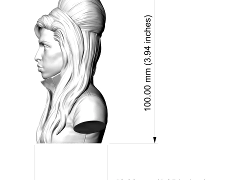 Amy Winehouse 3D Printable Bust 3D Print Model