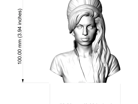 Amy Winehouse 3D Printable Bust 3D Print Model