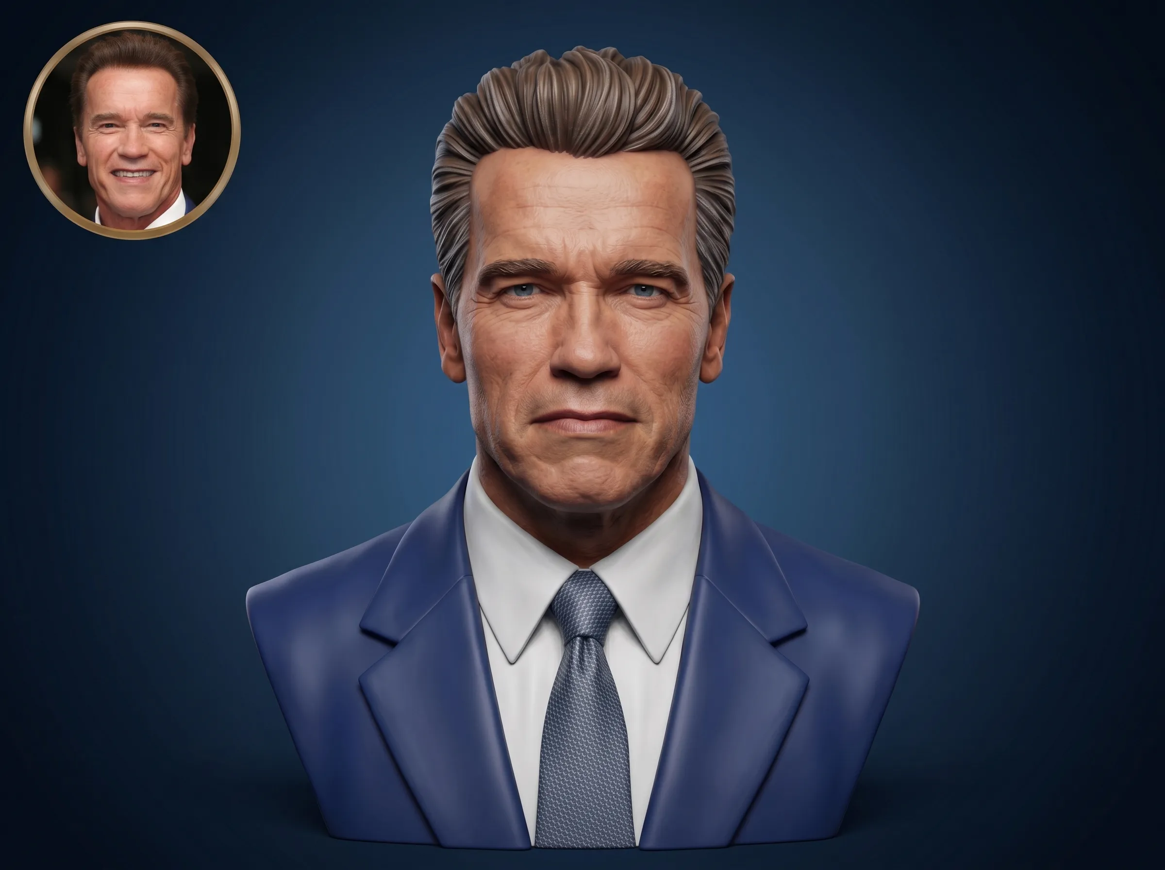 Arnold Schwarzenegger 3D Printable 3D Print Model .c4d .max .obj .3ds .fbx .stl .blend 