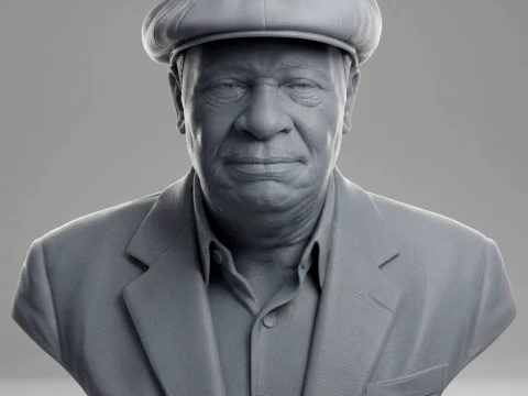 B B King Legendary Blues Musician Bust 3D Print Model 3D Print Model
