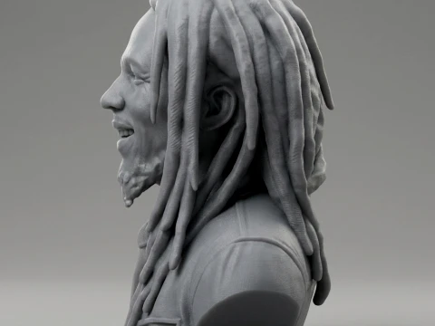 Bob Marley 3D Printable Bust 3D Print Model