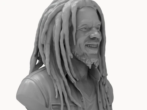Bob Marley 3D Printable Bust 3D Print Model
