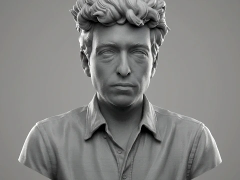 Dylan Folk Music Icon Bust 3D Print Model 3D Print Model