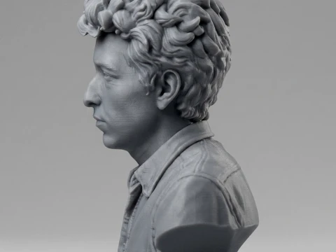 Dylan Folk Music Icon Bust 3D Print Model 3D Print Model