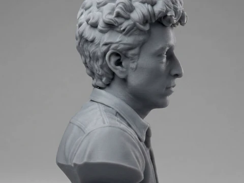 Dylan Folk Music Icon Bust 3D Print Model 3D Print Model