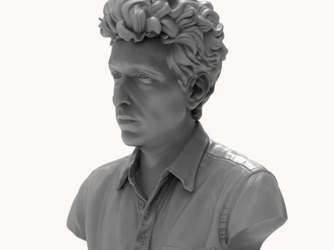 Dylan Folk Music Icon Bust 3D Print Model 3D Print Model