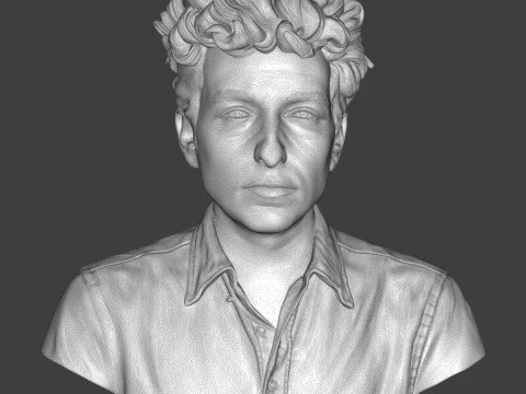 Dylan Folk Music Icon Bust 3D Print Model 3D Print Model
