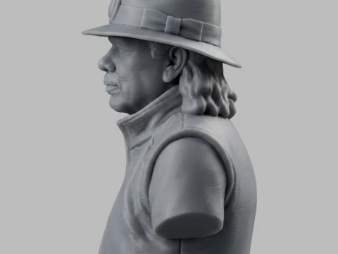 Carlos Santana Latin Rock Guitarist Bust 3D Print Model 3D Print Model