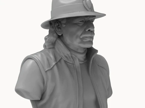 Carlos Santana Latin Rock Guitarist Bust 3D Print Model 3D Print Model