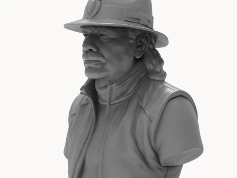Carlos Santana Latin Rock Guitarist Bust 3D Print Model 3D Print Model
