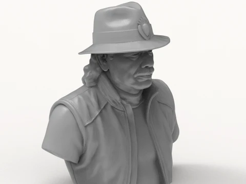 Carlos Santana Latin Rock Guitarist Bust 3D Print Model 3D Print Model