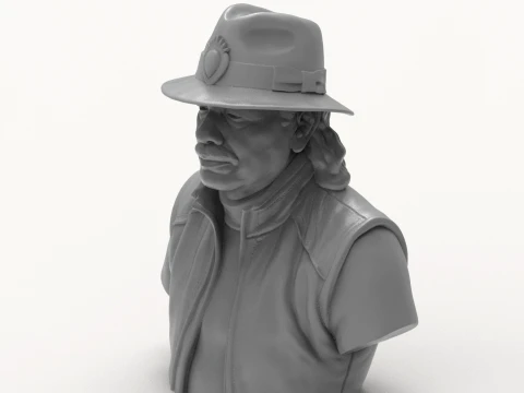 Carlos Santana Latin Rock Guitarist Bust 3D Print Model 3D Print Model