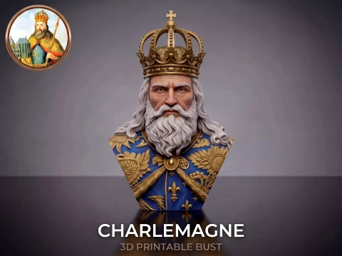 Charlemagne 3D Printable Bust Modello di stampa 3D