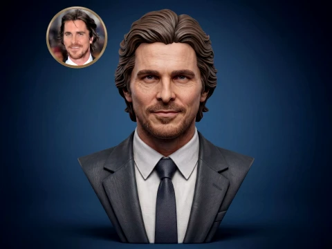 Christian Bale 3D Printable Bust Modelo de impresión 3D