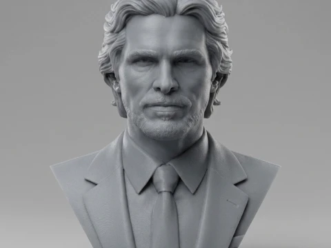 Christian Bale 3D Printable Bust 3D Print Model