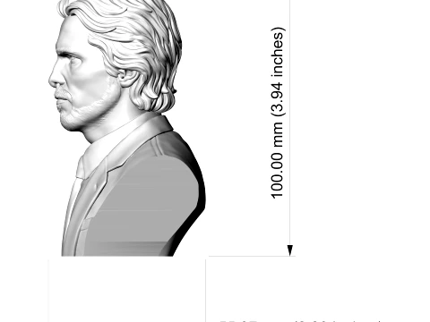 Christian Bale 3D Printable Bust 3D Print Model