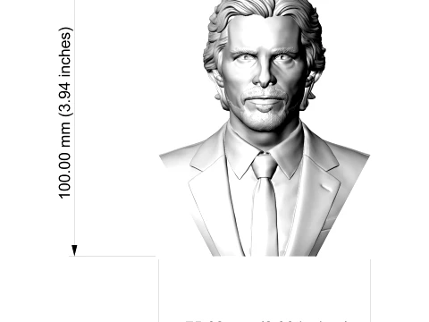 Christian Bale 3D Printable Bust 3D Print Model