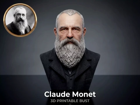 Claude Monet 3D Printable Bust Modelo de impresión 3D